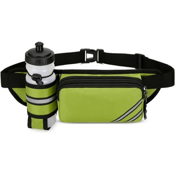 Fanny Pack with Water Bottle Holder, Green - Picture 1 of 6